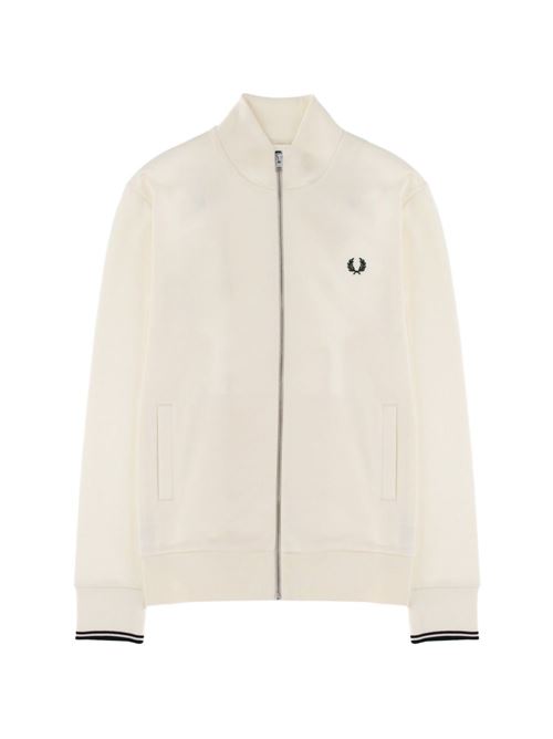 felpa uomo full zip panna FRED PERRY | J1327560